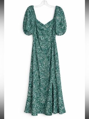 green emerald velvet dress Kyra Cotton Embroidered Flutter Sleeve Midi Dress – Maggy London main image 1
